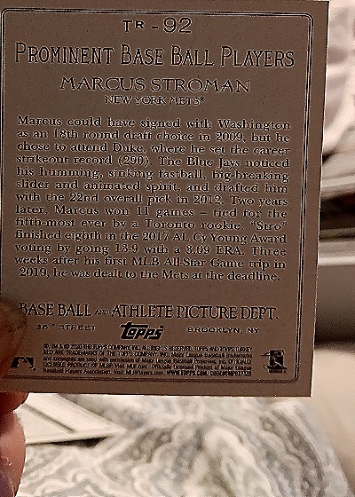 2020 Topps Turkey Red #TR-92 Marcus Stroman — back