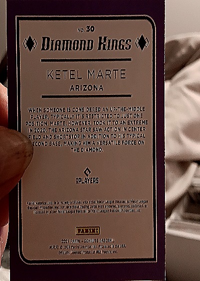 2021 Donruss Diamond Kings #30 Ketel Marte — back