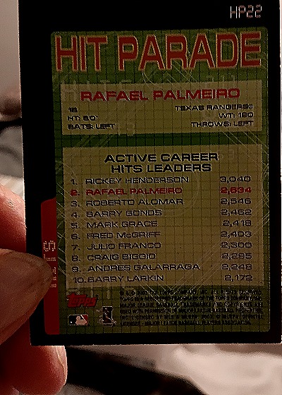 2003 Topps Hit Parade #HP22 Rafael Palmeiro — back