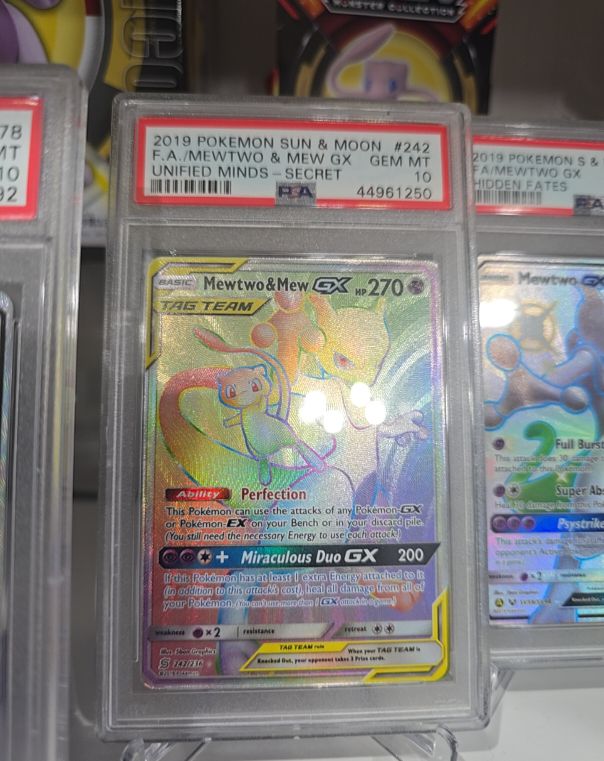 2019 Pokemon Sun & Moon #242 Mewtwo & Mew GX — front