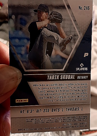 2021 Panini Mosaic #246 Tarik Skubal — back