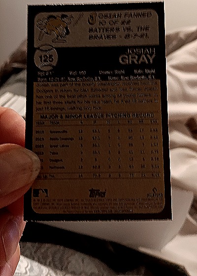 2023 Topps Stadium Club #125 Josiah Gray — back