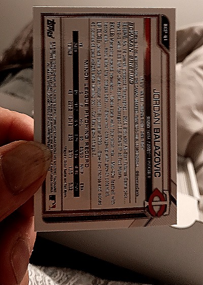 2021 Bowman #BD-144 Jordan Balazovic — back