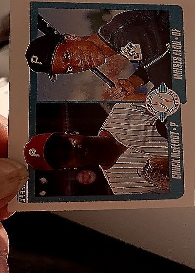 1990 Fleer #650 Chuck McElroy / Moises Alou — front