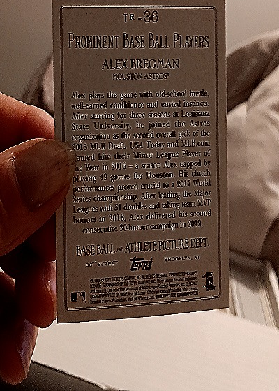 2020 Topps #36 Alex Bregman — back