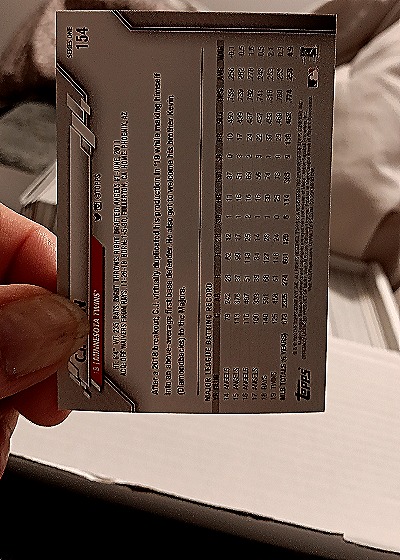 2018 Topps #154 C.J. Cron — back