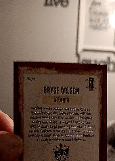 2019 Panini Diamond Kings #? Bryse Wilson — back