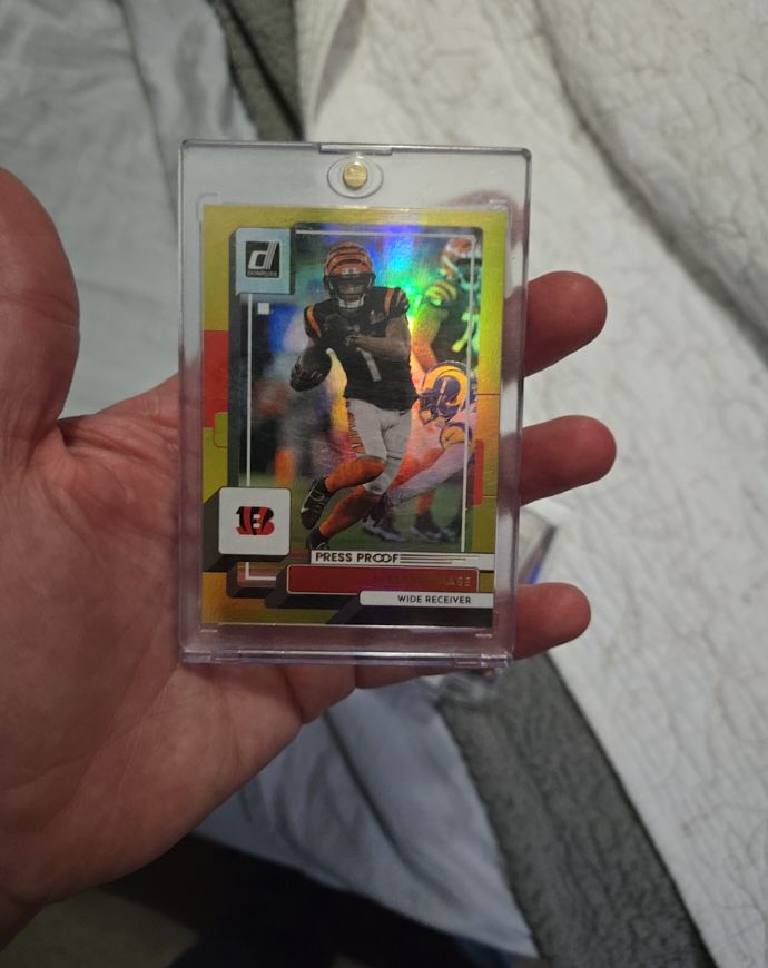 2022 Panini Donruss #196 Ja'Marr Chase Press Proof Yellow — front