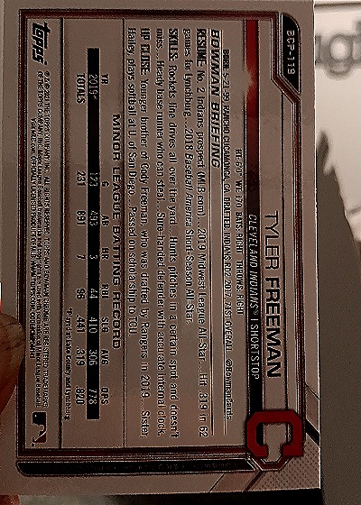2021 Bowman Chrome #BCP-119 Tyler Freeman — back