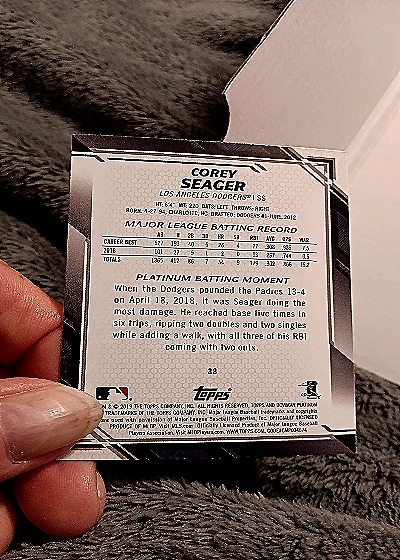 2019 Bowman Platinum #38 Corey Seager — back