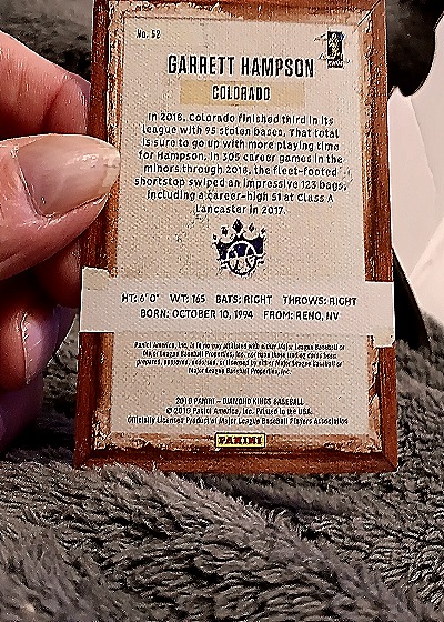 2019 Panini Diamond Kings #52 Garrett Hampson — back