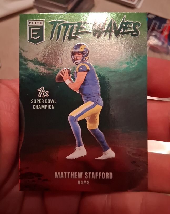 2025 Panini Donruss Elite #6 Matthew Stafford Title Waves — front