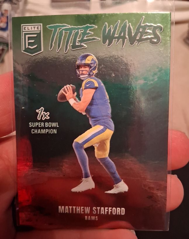 2025 Panini Donruss Elite #6 Matthew Stafford Title Waves — front