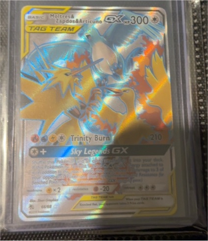 2019 Pokémon Hidden Fates #66 Moltres & Zapdos & Articuno GX — front