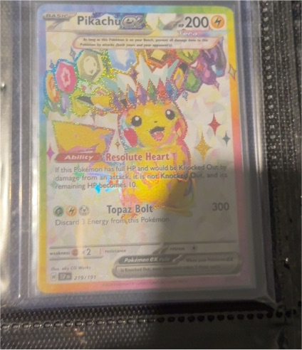 2024 Pokémon TCG Surging Sparks #219/191 Pikachu EX — front