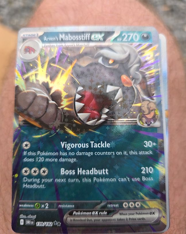 2022 Pokémon Sv10: Destined Rivals #139 Arven's Mabosstiff EX — front