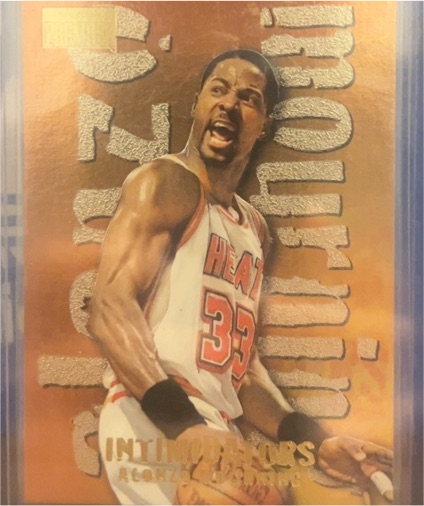 1996-97 SkyBox Premium Intimidators #12 Alonzo Mourning — front