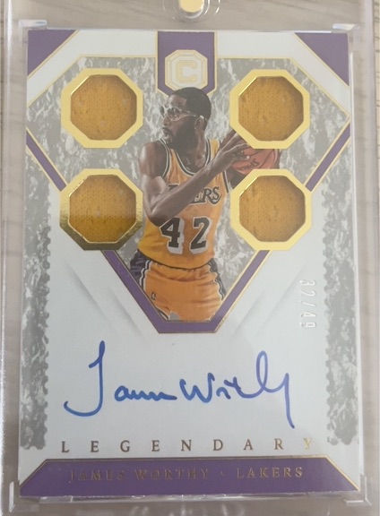 2018-19 Panini Cornerstones Legendary Relic Auto #LC-JW James Worthy — front