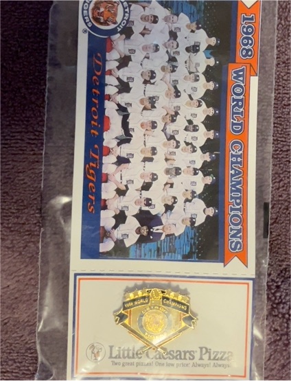 1968 Detroit Tigers World Champions Commemorative Pin — front