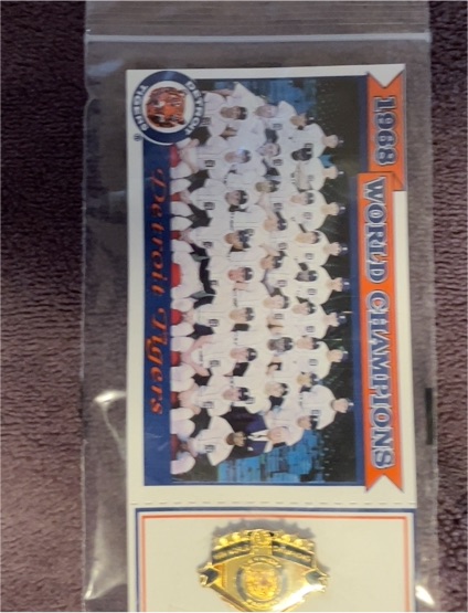 1993 Little Caesars Detroit Tigers 1968 World Champions Commemorative Pin Card — front