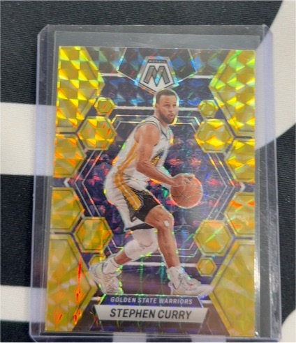 2022-23 Panini Mosaic Stephen Curry Choice Fusion Yellow — front