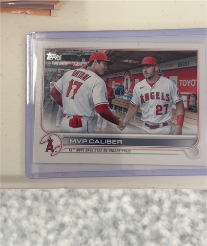 2022 Topps Update Series #US115 Mike Trout / Shohei Ohtani MVP Caliber — front