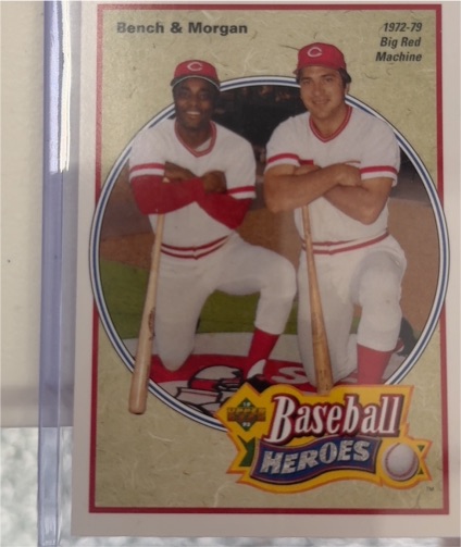 1992 Upper Deck #43 Johnny Bench / Joe Morgan Baseball Heroes — front