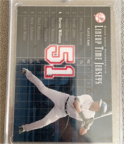 2003 Upper Deck #LT-BW Bernie Williams Lineup Time Jerseys — front
