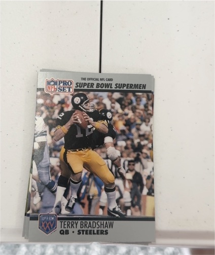 1990 Pro Set Super Bowl Supermen #32 Terry Bradshaw — front