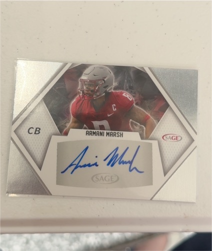 2023 Sage Hit Autograph #A-AM Armani Marsh — front
