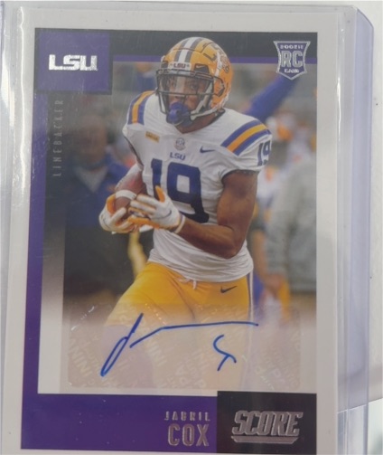 2021 Panini Chronicles Draft Picks #SA-JCO Jabril Cox Score Rookie Autographs — front