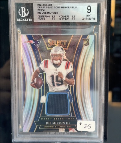 2024 Panini Select Draft Selections Memorabilia Prizm #12 Joe Milton III — front