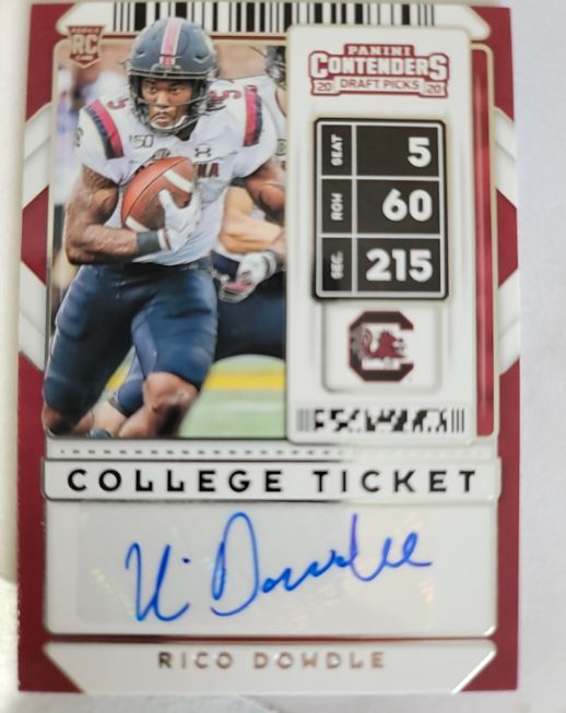 2020 Panini Contenders Draft Picks #267 Rico Dowdle — front
