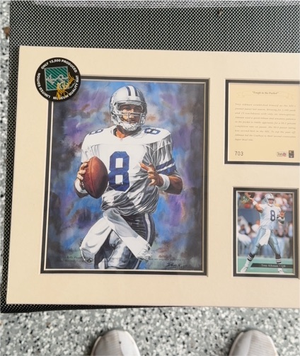 1993 Kelly Russell Studios Troy Aikman Dallas Cowboys Lithograph Print — front