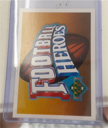 1991 Upper Deck Football Heroes #NNO Joe Montana Header Card — front