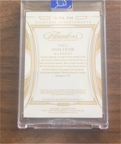 2012 Panini Flawless #FA-PM Paul Molitor — front
