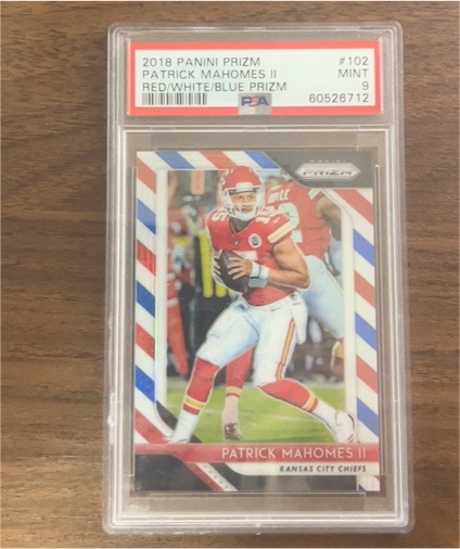 2018 Panini Prizm #102 Patrick Mahomes II Red/White/Blue Prizm — front