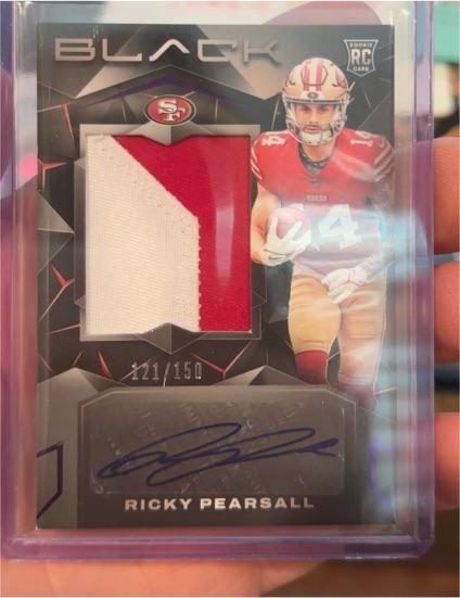 2024 Panini Black #208 Ricky Pearsall Rookie Patch Autograph — front
