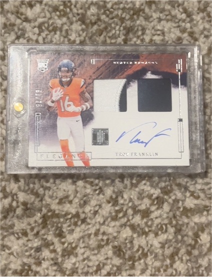 2024 Panini Impeccable Elegance Rookie Patch Autograph #RHP Troy Franklin — front
