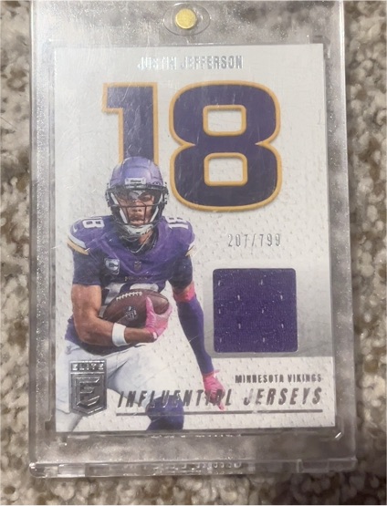 2025 Donruss Elite Influential Jerseys #IJ-JJE Justin Jefferson — front