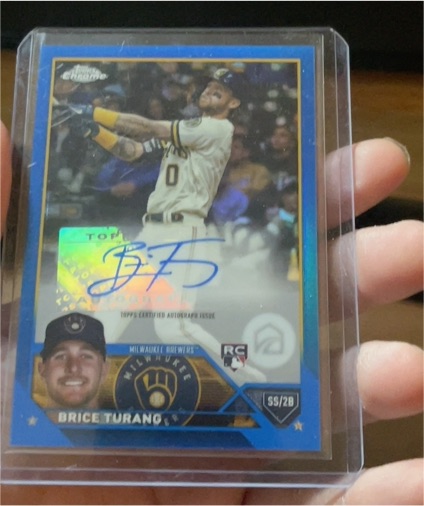 2023 Topps Chrome Rookie Autographs #RA-BT Brice Turang — front