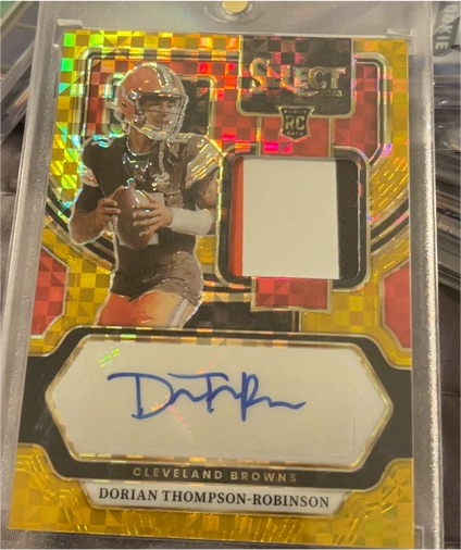 2023 Panini Select Rookie Signature Memorabilia Silver Prizm #RSM-DTR Dorian Thompson-Robinson — front