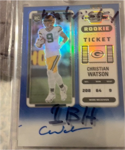 2022 Panini Contenders Optic #110 Christian Watson Rookie Ticket — front