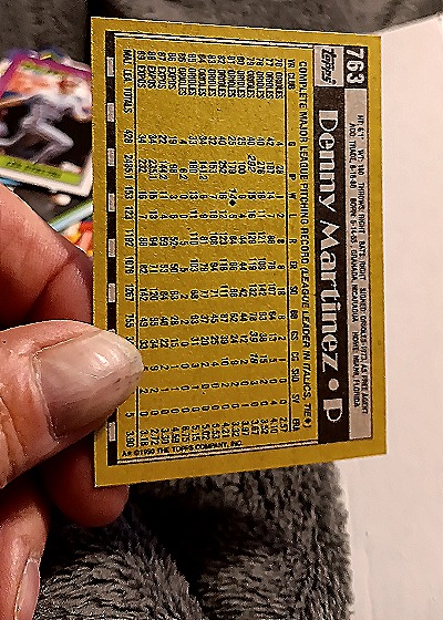 1990 Topps #763 Denny Martinez — back