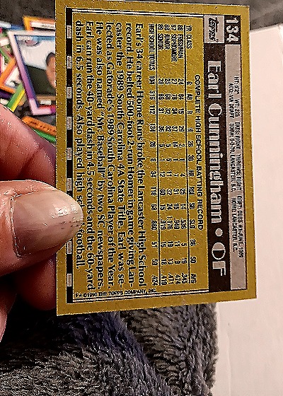 1990 Topps #134 Earl Cunningham — back