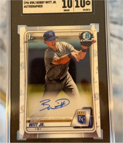 2020 Bowman Chrome #CPA-BWJ Bobby Witt Jr. — front