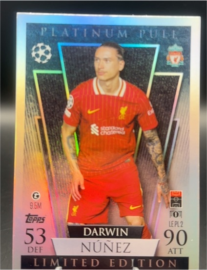 2024-25 Topps Match Attax Platinum Pull #LEPL2 Darwin Núñez — front