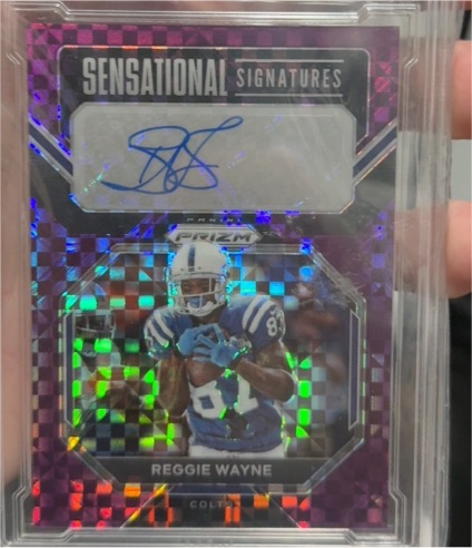 2022 Panini Prizm Sensational Signatures Blue Ice #SS-RW Reggie Wayne — front