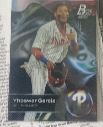 2023 Bowman Platinum #TOP-71 Yhoswar Garcia — front