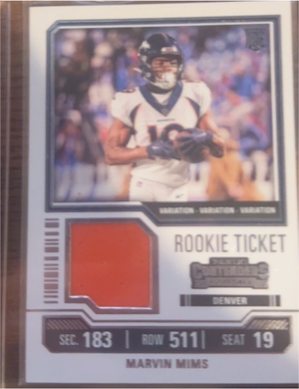 2023 Panini Contenders Rookie Ticket Swatch Variation #TS19V Marvin Mims — front